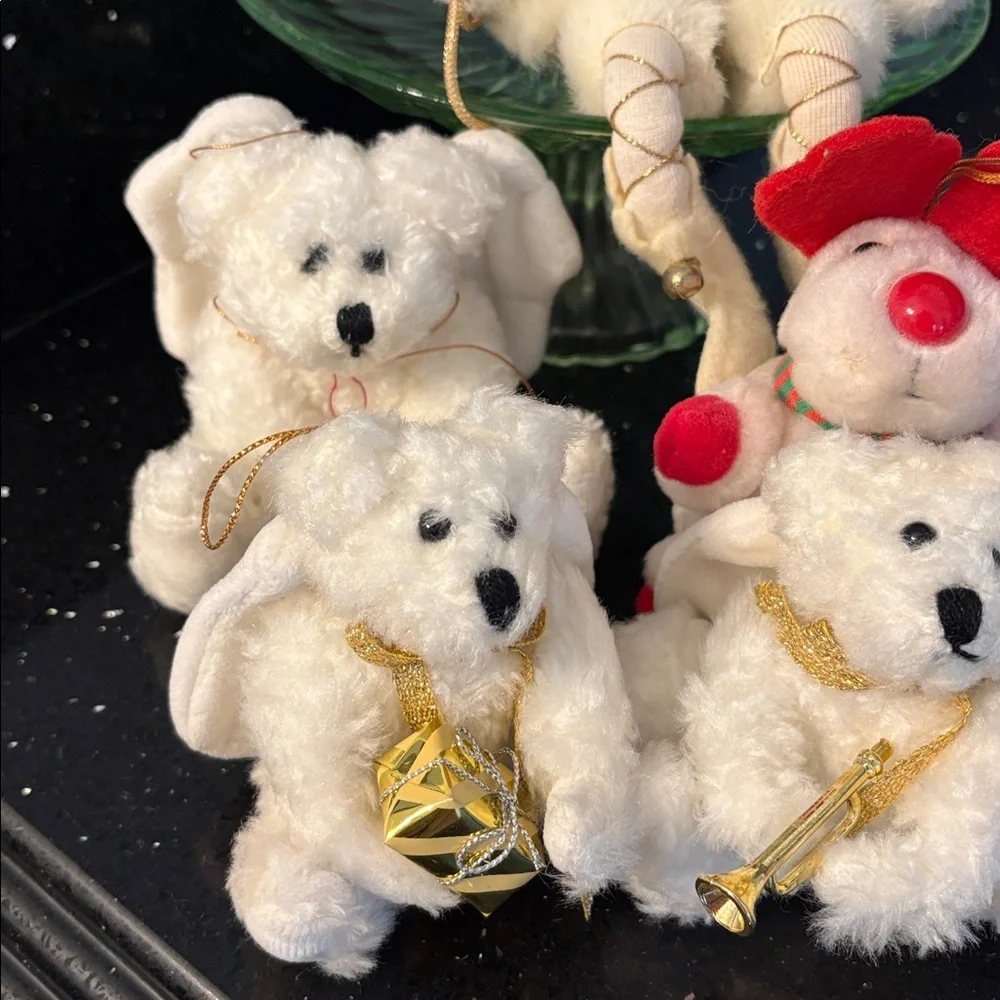 BUNDLE/7 Plushie Boyds Hinged Angel Bears Brocade Santa Roly Poly Rudolphs - Picture 3 of 16